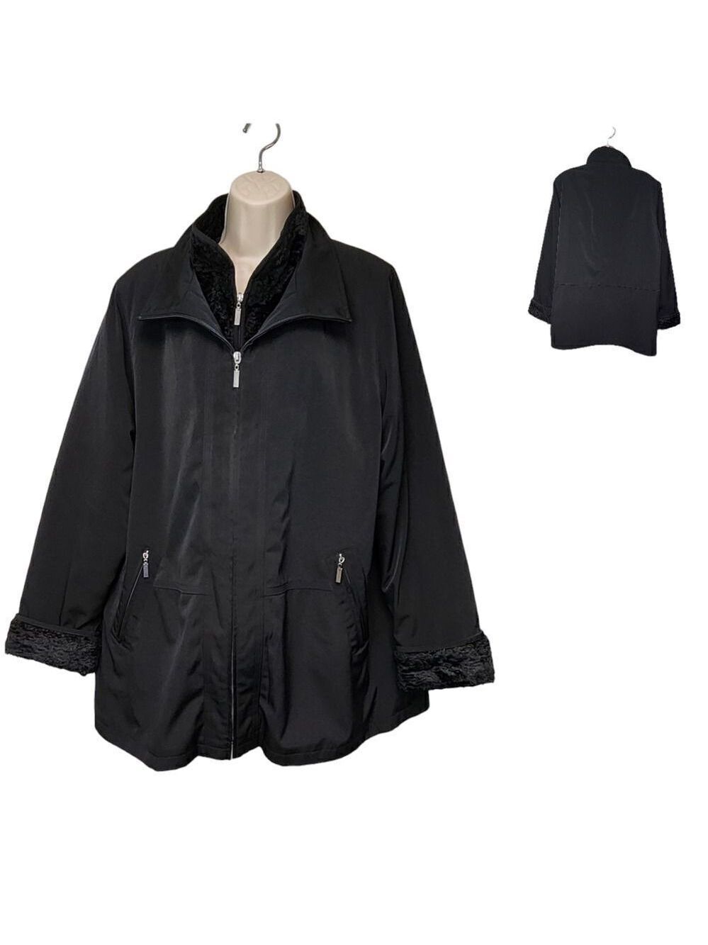 Gallery Soft Shell Long-Sleeve Utility Jacket Size Large Color Black